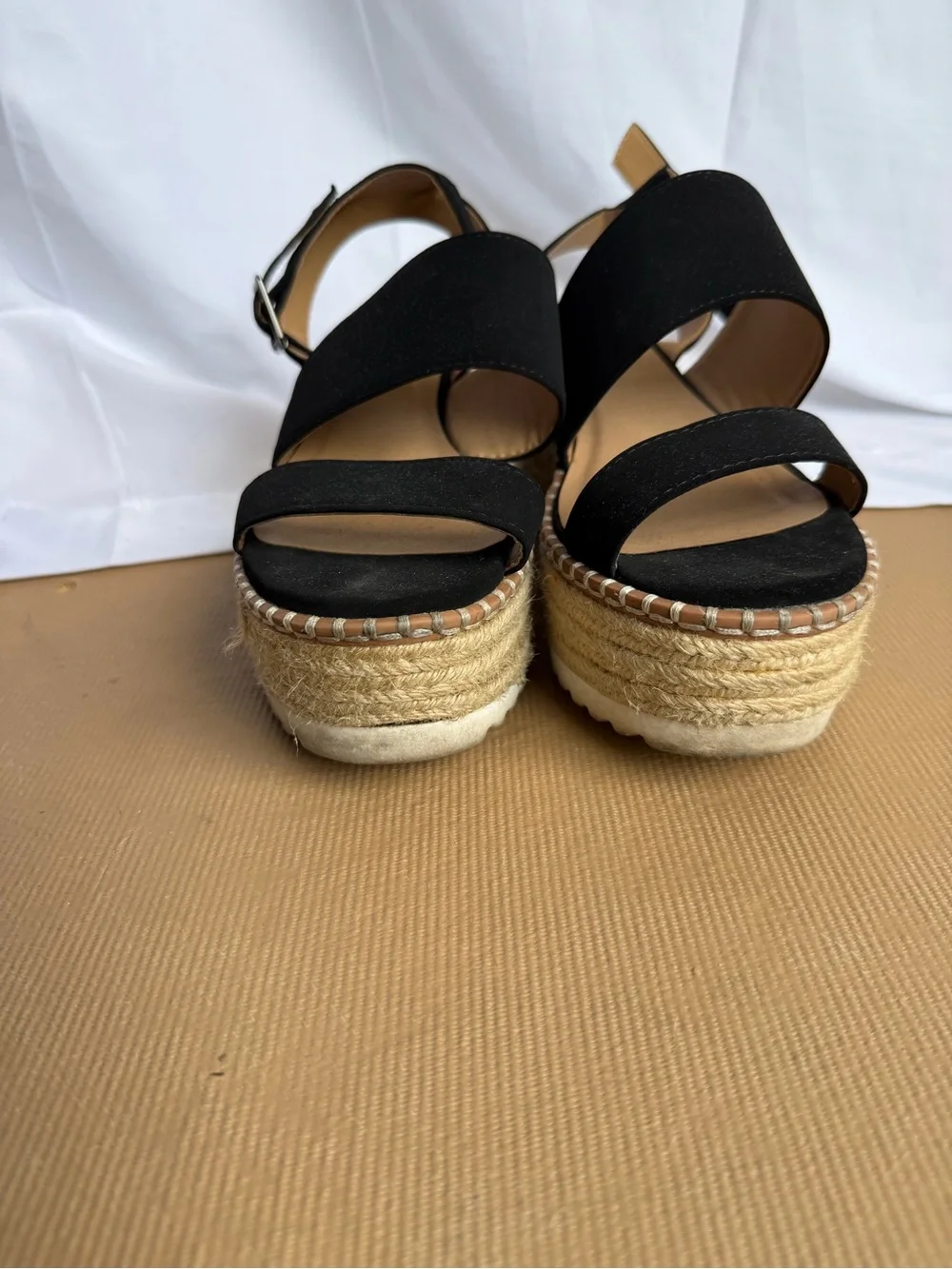 Black Espadrille Platform Sandals - Women